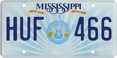 MS license plate HUF466