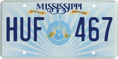 MS license plate HUF467