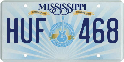 MS license plate HUF468