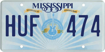 MS license plate HUF474