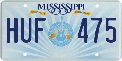 MS license plate HUF475