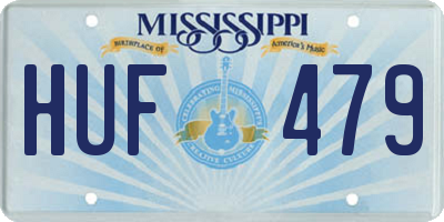 MS license plate HUF479