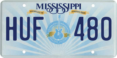MS license plate HUF480