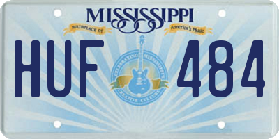MS license plate HUF484