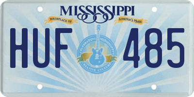MS license plate HUF485