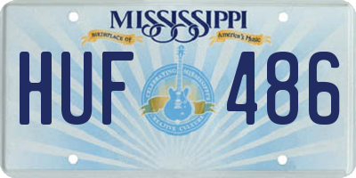 MS license plate HUF486