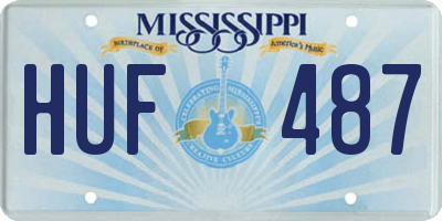 MS license plate HUF487