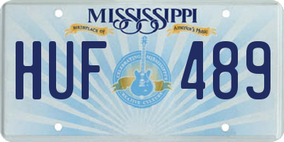 MS license plate HUF489