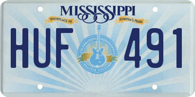 MS license plate HUF491