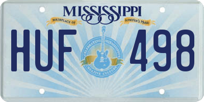 MS license plate HUF498