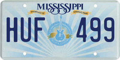 MS license plate HUF499