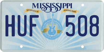MS license plate HUF508