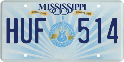 MS license plate HUF514