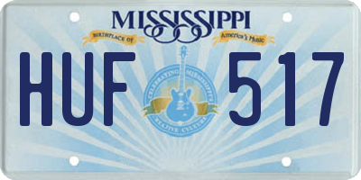 MS license plate HUF517