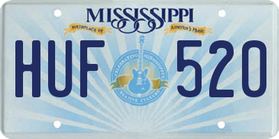 MS license plate HUF520