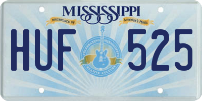 MS license plate HUF525