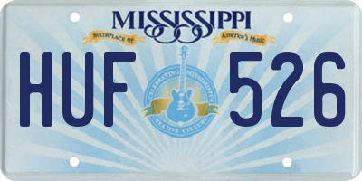 MS license plate HUF526
