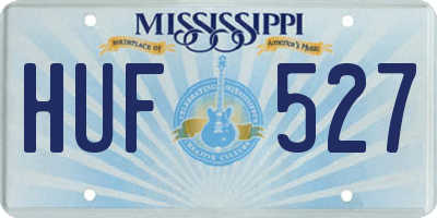 MS license plate HUF527