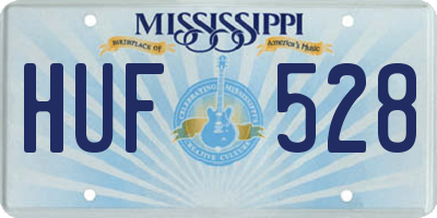 MS license plate HUF528