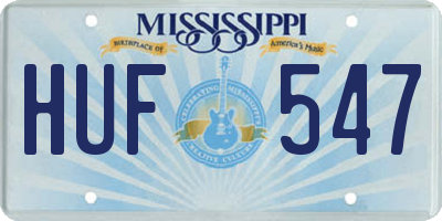 MS license plate HUF547