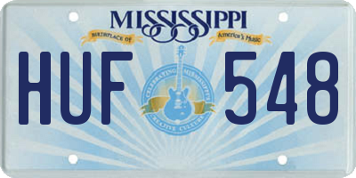 MS license plate HUF548