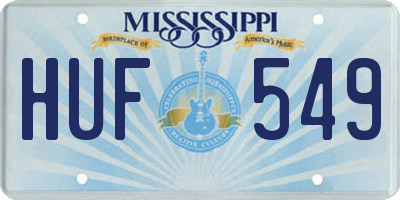 MS license plate HUF549