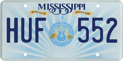 MS license plate HUF552