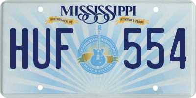 MS license plate HUF554