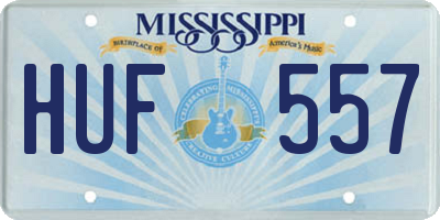 MS license plate HUF557