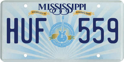 MS license plate HUF559