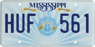 MS license plate HUF561