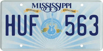 MS license plate HUF563