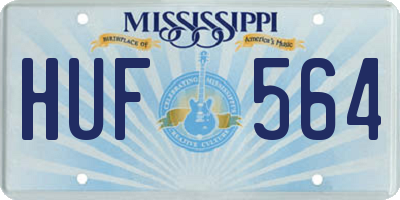 MS license plate HUF564