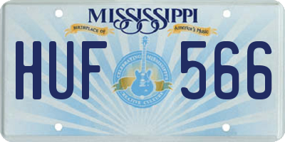 MS license plate HUF566