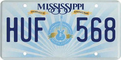 MS license plate HUF568