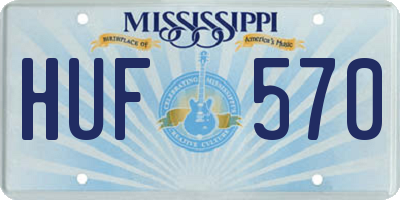 MS license plate HUF570