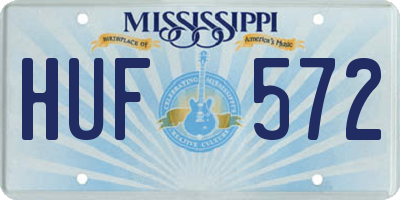 MS license plate HUF572