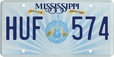 MS license plate HUF574