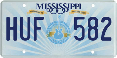 MS license plate HUF582