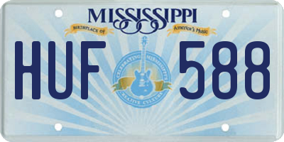 MS license plate HUF588