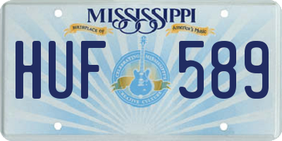 MS license plate HUF589