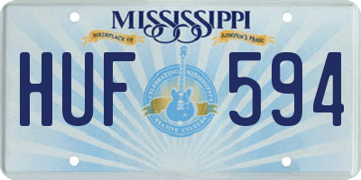 MS license plate HUF594