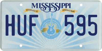 MS license plate HUF595