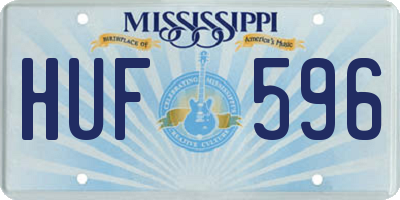 MS license plate HUF596