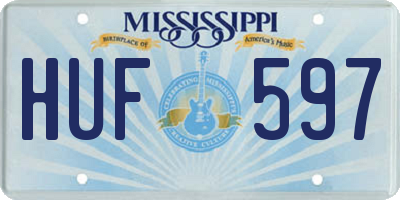MS license plate HUF597