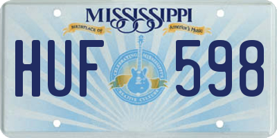 MS license plate HUF598