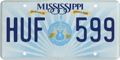 MS license plate HUF599