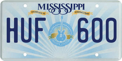 MS license plate HUF600