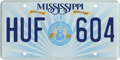 MS license plate HUF604