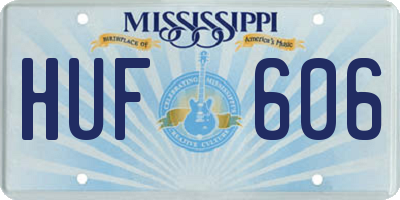 MS license plate HUF606